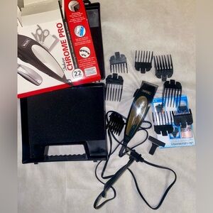 Wahl Chrome Pro Hair Clipper Kit with Black and Silver Finish